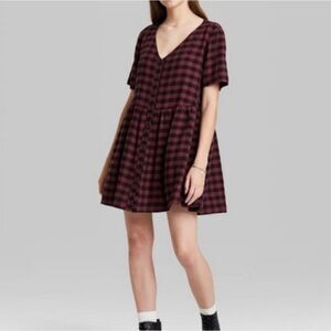Wild Fable Plaid Shift Dress. Grunge, Coastal Tomboy. Schoolgirlcore